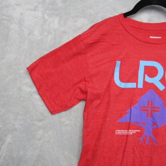 Men's Red Heather LRG 20 Stack Logo Graphic Tee T-Shirt Small Short Sleeve - Picture 3 of 8
